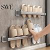 Towel Bar Self-Adhesive Rack Hand Strong Load-bearing Self-adhesive Bathroom Organizer Easy to Install Wall Mounted Hanger