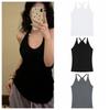 Round Neck Vest Top Girl Simple Camisole for Women Fashion Sleeveless Crop Top  Summer