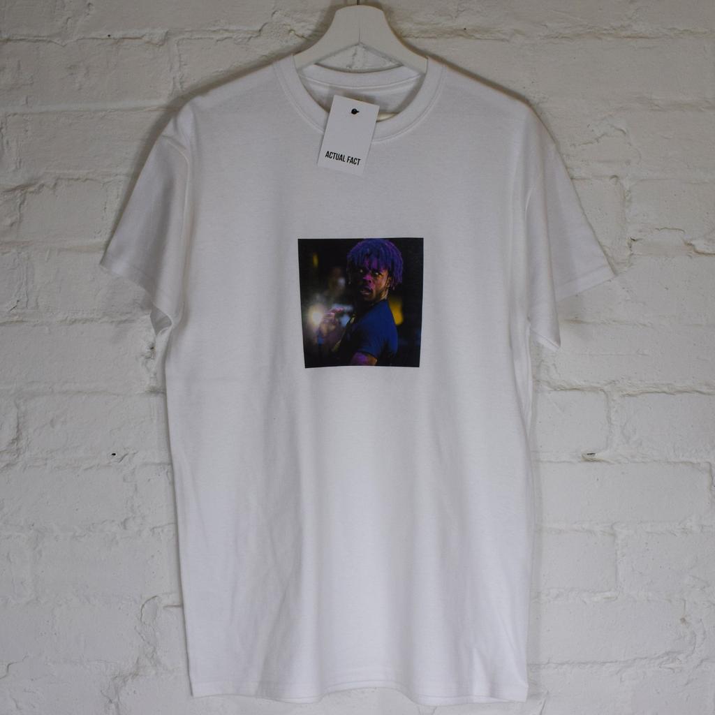 Actual Fact Lil Uzi Green Purple Hair White Hip Hop T-Shirt-