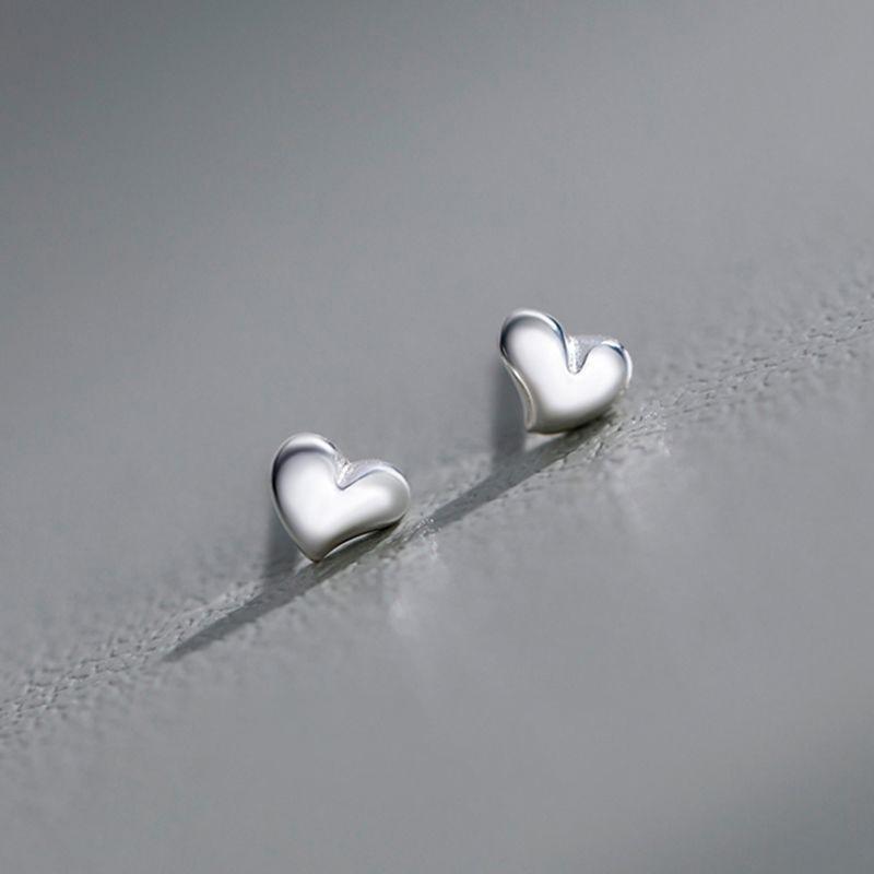 1 Pair Love Heart Stud Earrings For Women Girls Cute Elegant Birthday Gifts Jewelry Simple Exquisite Fine Earrings