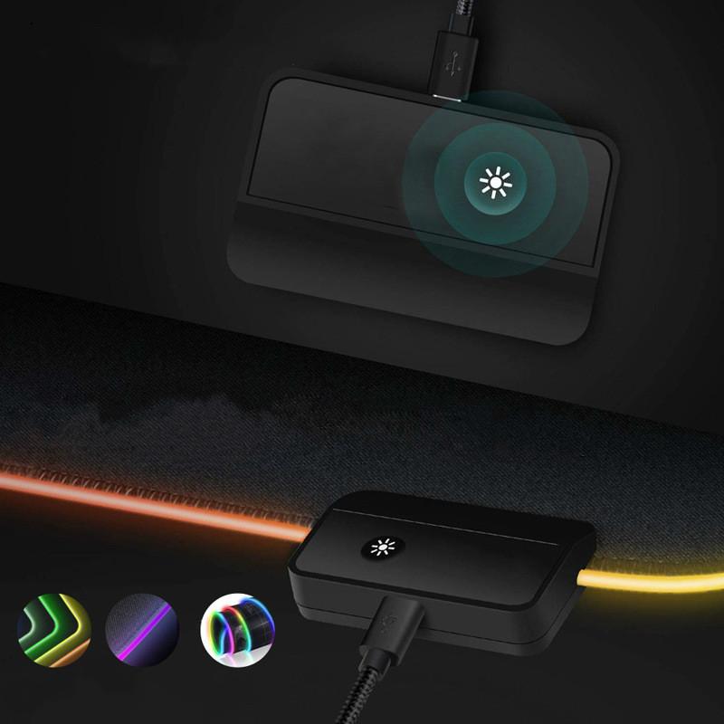 30*80/40*90 см коврик для мыши RGB игровой коврик для компьютерной мыши со светодиодной подсветкой большой коврик для мыши для настольной клавиатуры коврик для мыши