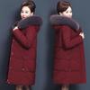 Women's Winter Plus Size Loose Warm Medium-length Down Jacket Hooded Jacket Solid Colour Slim Models Outerwear