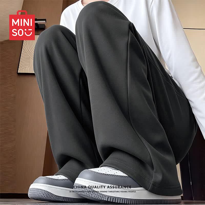 MINISO Мужские повседневные спортивные штаны прямого кроя из смесовой хлопковой ткани
