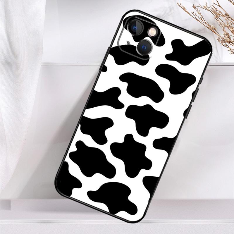 Белый Черный Коровья Шкура Ударопрочный Чехол Для iPhone 17 15 16 Pro Max 11 14 Plus 12 13 Mini 16e 17 Air Чехол Для Телефона