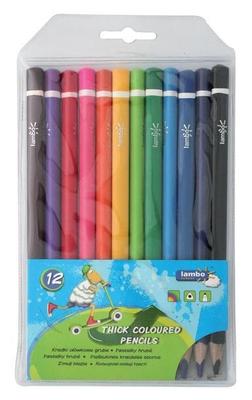 LAMBO Triangular Crayons, 12 Pcs