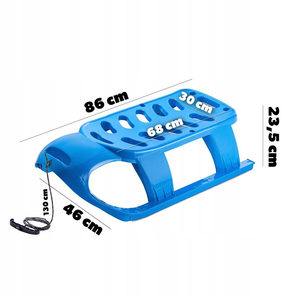 KADAX Plastic Sleds For Children Downhill Slide With Handle and String Strong Blue