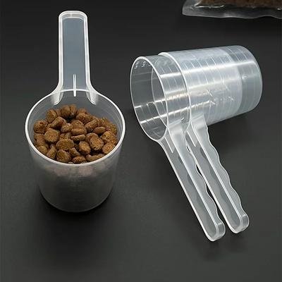 1 шт. Прозрачная мерная ложка для домашних животных со шкалой Пластиковая лопатка для кормления собак и кошек Посуда для домашних животных 50 г 100 мл