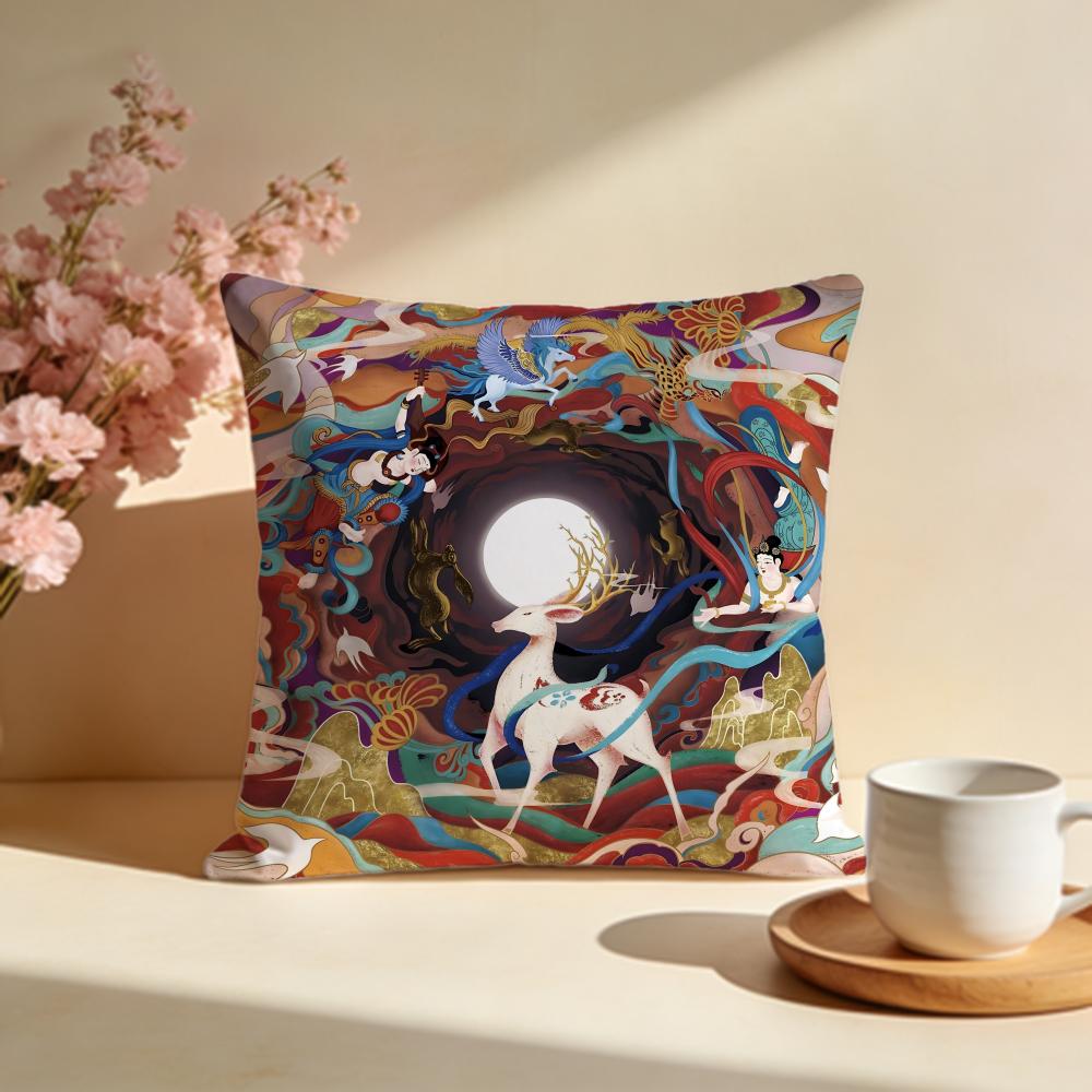 Mystical NineColored Deer Cushion Cover Soft Pillow Cases for Home Bedroom Living Room Sofa