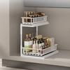 Rustproof 2-Tier Under Sink Organizer Carbon Steel Slide Out Cabinet Storage Shelf  for Kitchen