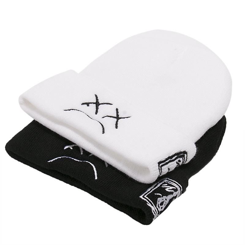 Корейская версия новой вязаной шапки LIL PEEP осень-зима женская корейская версия шапки универсальная эластичная шапка-бини с отворотом теплая шапка-пуловер