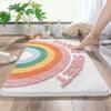 Inyahome Happy Sweet Bathroom Rug Mat Non Slip Fluffy Soft Plush Bath Floor Carpet Ultra Water Absorbent Bath Rug for Tub Shower