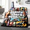 1 шт. Мягкое фланелевое одеяло Grand Theft Auto с дизайнерским принтом. Уютное одеяло для всех сезонов, идеально подходит для дивана, кровати, офиса