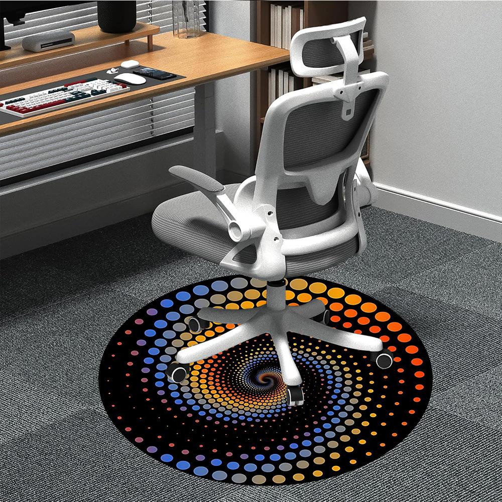 1pc Spiral Dots Pattern Carpet for Office Non Slip, Round Carpet, Soft & Comfortable, Carpet for Office, Lightweight Round Floor Mat