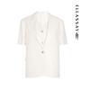 ELLASSAY Women's Comfortable One-Button Relaxed Fit Short Sleeve Blazer
