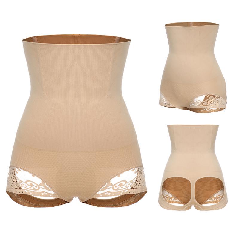 Women Thong Panty Shaper Lace Boxer Briefs High Waist Trainer Slimming Underwear Tummy Control Shapewear Shaping Shorts Sexy G-string Underpants