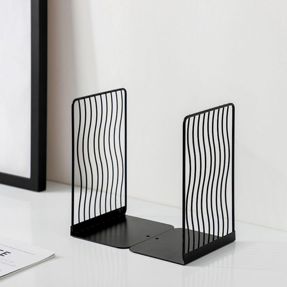 Hollow Simple Book Stand Anti-slip Desktop Bookshelf Nordic Style Document Holder Newspapers