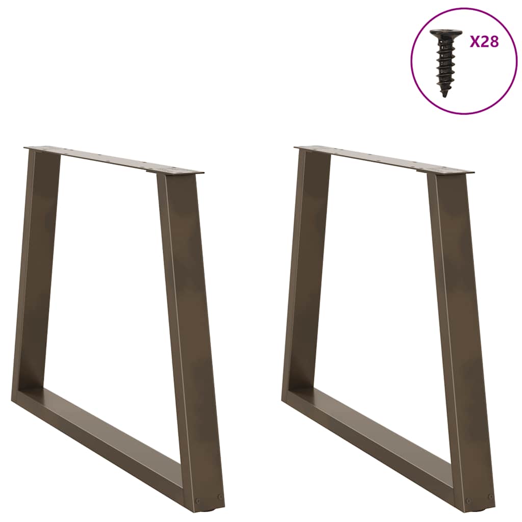 Dining Table Legs V Shape 2 Pieces Natural Steel 90 x (72 73.3) cm Steel