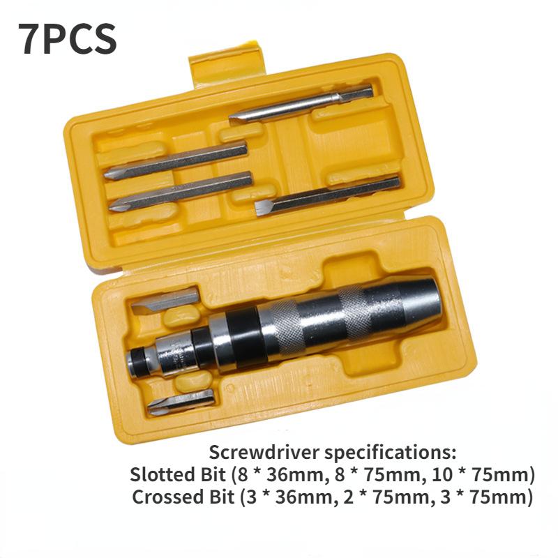 Impact Screwdriver Set Heavy Duty Shock Screw Driver Chisel Bits Tools Kit Flat Screw Extractor Remover