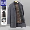 S Men's Wool Blend Overcoat with Down Liner