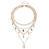 Bohemian Multi-layered Beaded Necklace Colorful Boho Beaded Necklace for Women Ethnic Jewelry Accessories