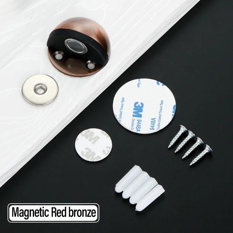 Двойной магнитный дверной стопор из нержавеющей стали, фиксатор без гвоздей, настенный протектор, бампер, клиновой упор, напольный держатель дверных стопоров, фурнитура