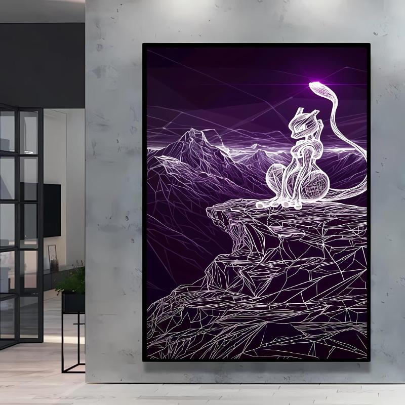 Cool Pokemon Lucario Wall Decoration High Quality Canvas Bright and Clear Colors Add A Mysterious Atmosphere To Your Home