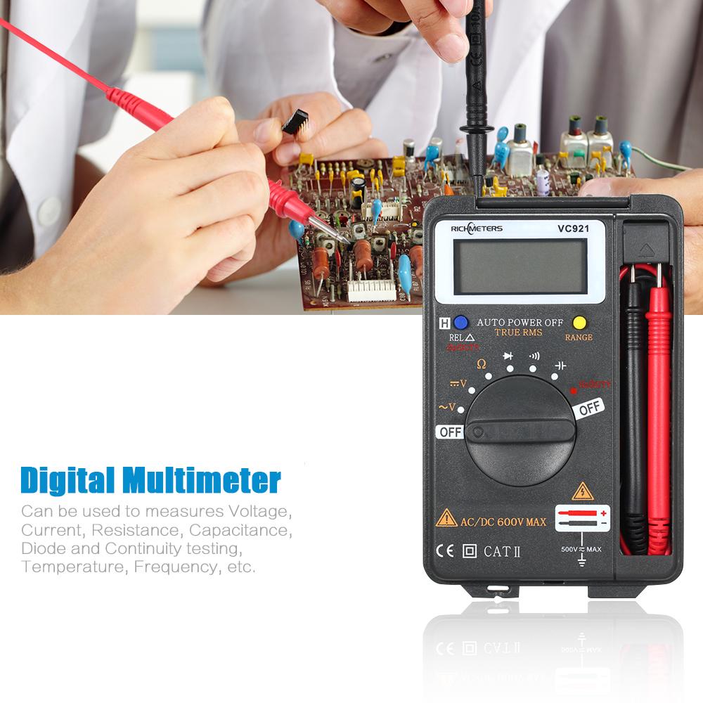 Ручной мини-цифровой мультиметр RICHMETERS, многофункциональный мультиметр, 4000 отсчетов, транзистор переменного/постоянного тока