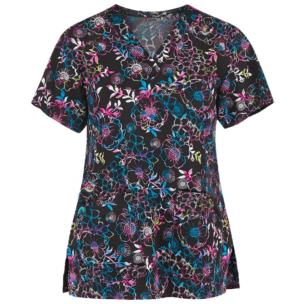 Women Short Sleeve V-neck Tops Working Blouse