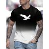 3D Printed New Men's Fashionable Casual Simple Short Sleeved T-shirt, Comfortable and Breathable Gradient Printed Short Sleeved Shirt