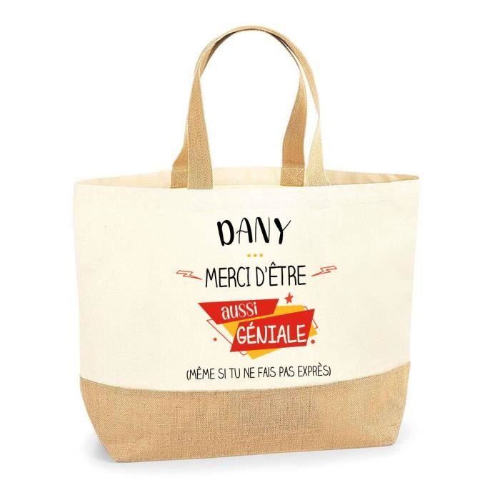 Cabas de plage - PLANETEE - Dany géniale sans faire exprès - jute naturel - Fabriqué en France - Multicolore