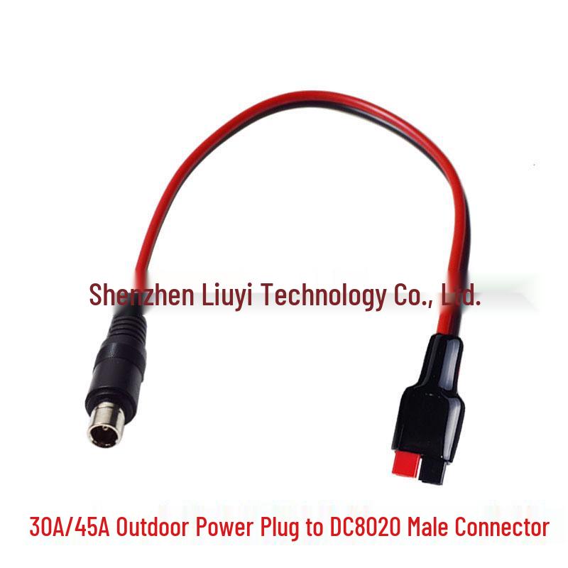 Outdoor DC8020 Charging Cable: 30A/45A Energy Storage Plug with Solar Panel Connection