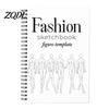 Art Supplies for Fashion Students Human Body Template Coloring Book, Spiral Bound 360 Degree Flat Spread Sketch Book Drawing Pad, Cotton Pulp