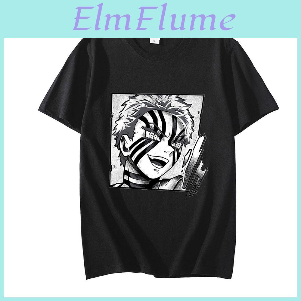 Demon Slayer Anime Japanese Harajuku Tshirt Rengoku Akaza Twelve Kizuki Cartoon Printed Kimetsu No Yaiba T Shirts Oversized Unisex Streetwear