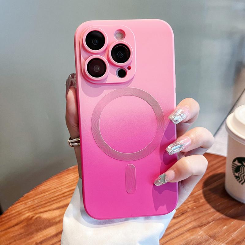 Luxury For Magsafe Gradient Silicone Multicolour Shockproof Case for iPhone 15 16 14 13 12 11 Pro Max E Wireless Charging Cover