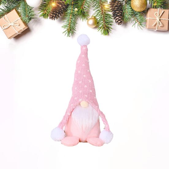 White Beard Faceless Doll Doll Display Knitted Hat Sitting Mold Heart Print Gnome Doll Ornament