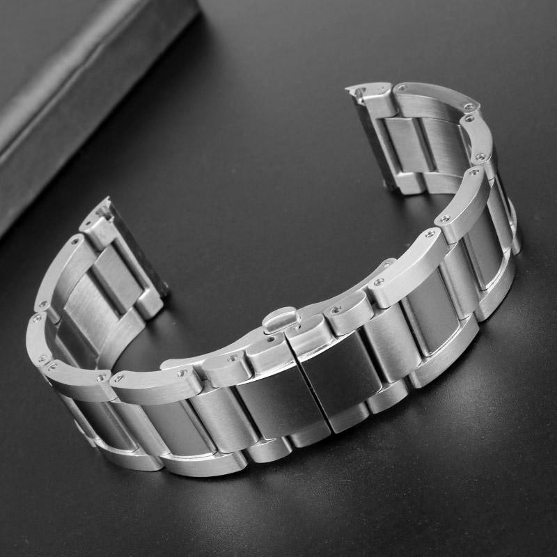 ONE23мм Браслеты для часов из нержавеющей стали для Cartier Calibre W7100015 W7100041 W7100037 Металлические браслеты для часов Мужская Мода Женский РемешокMN