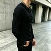 Men S Slim Fit Long Sleeve Henry Neck T Shirt Solid Color Casual Top