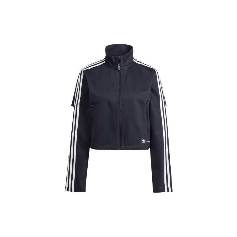 adidas Женская укороченная спортивная куртка Originals с 3 полосками, черная IM4326