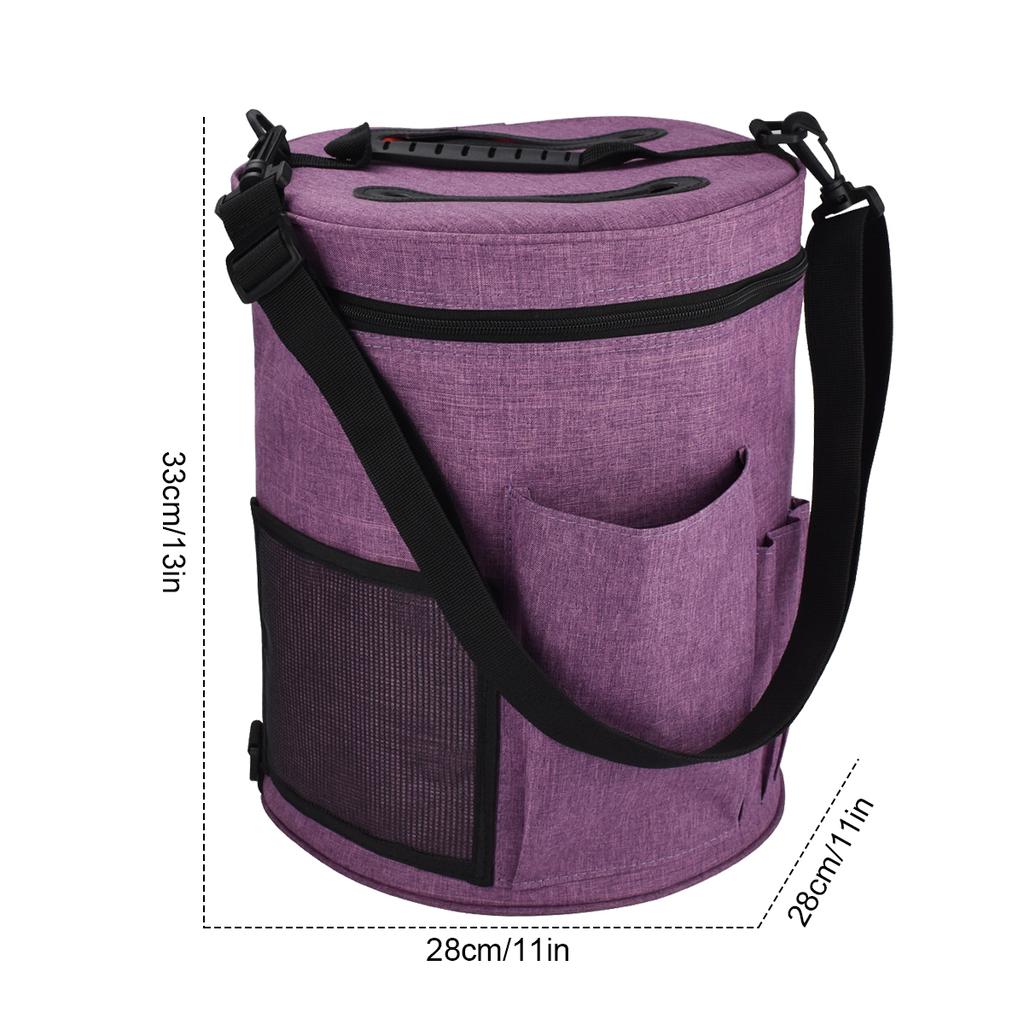 Круглая сумка для вязания крючком из пряжи Спицы для вязания Сумка-органайзер для пряжи Корзина для хранения поделок своими руками Швейные принадлежности Дорожная сумка