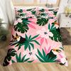 Floral Leaves Bedding Set Microfiber Butterfly Duvet Cover Lotus Flowers Comforter Cover Full King For Kids Adults Bedroom Decor