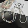 Pvc Long Crossbody Phone Lanyard With Crystal Beads And Bow For Women And Men