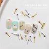 50 шт. смешанных Ins Niche Tableware Series Spoon Fork Nail 3D Metal Nail Mold Nail Decorations Diy Nail Art Charm Accessories