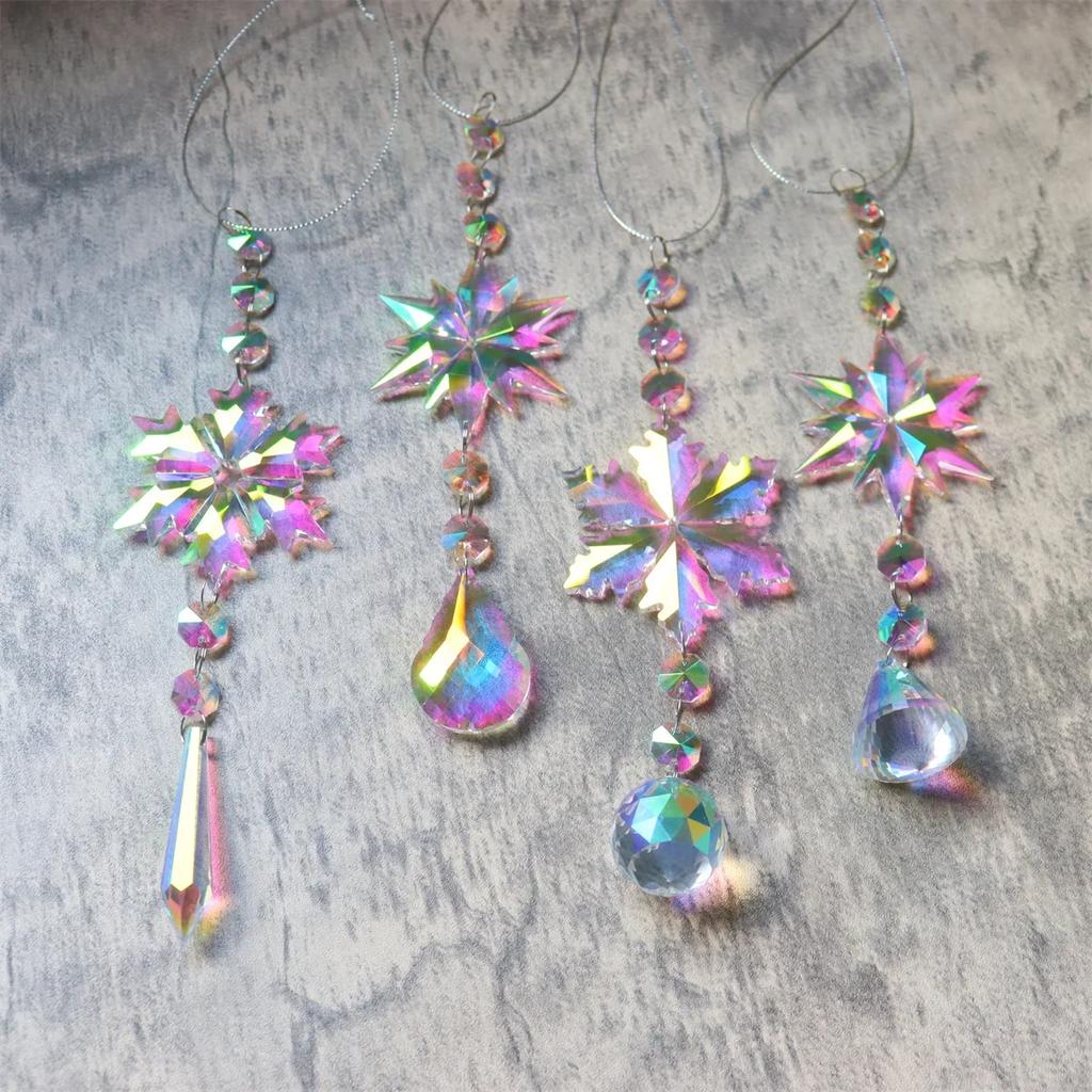 New Christmas Tree Decorations Crystal Christmas Decorations Hanging Acrylic Snowflakes and Icicles Christmas Tree Hangings