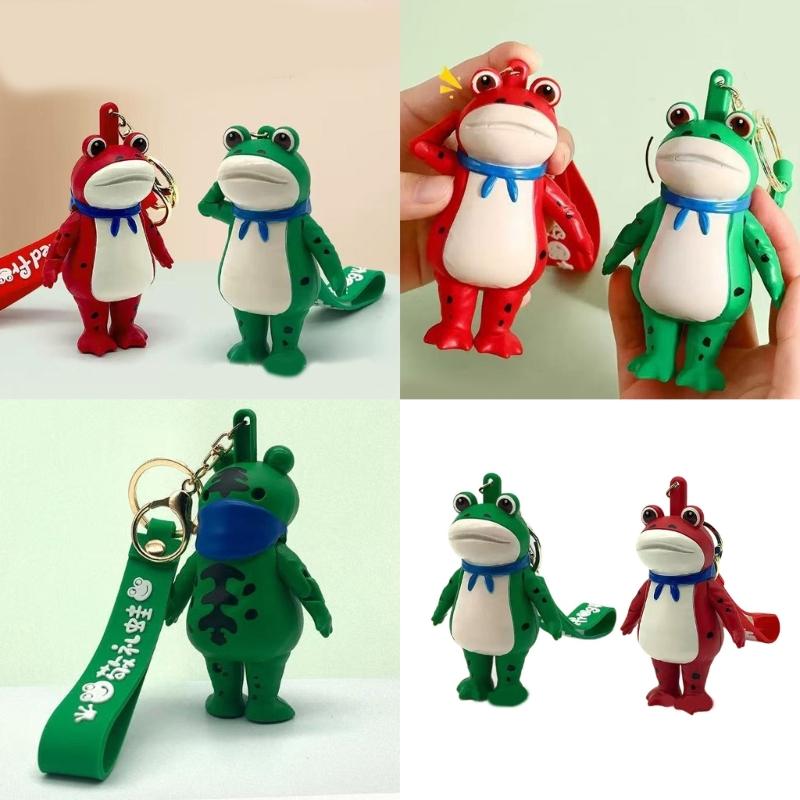 Simple Fidgets Toy Press Saluting Frogs Keychain Stress Relief Hand Toy Backpack Charm Accessories Valentines Day