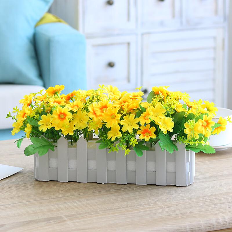 Artificial Flower Arrangement with Fence