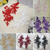 2 Pcs Embroidery Lace Applique Sewing Flower Fabric Collar Patch Motif Wedding