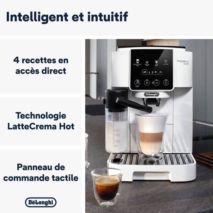 Machine expresso broyeur DELONGHI Magnifica Start ECAM220.61.W - Blanc inox - machine à café à grains