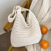Новая нишевая повседневная ленивая литературная плетеная сумка-тоут большой вместимости, легкая, на плечо, пляжная сумка для женщин