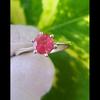 Natural Pink Tourmaline Gemstone 925 Sterling Silver Engagement Ring Size 6 US