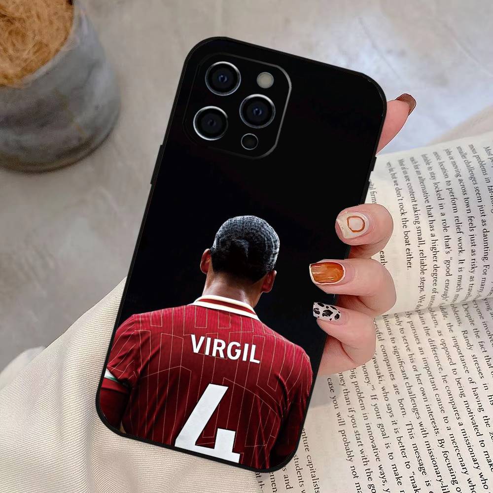 ФУТБОЛ V-Вирджил ван Д-Дийк Чехол для телефона для iPhone 17,16,15,14,13,12,11 Plus,Pro Max,XS,Мягкий силиконовый черный чехол
